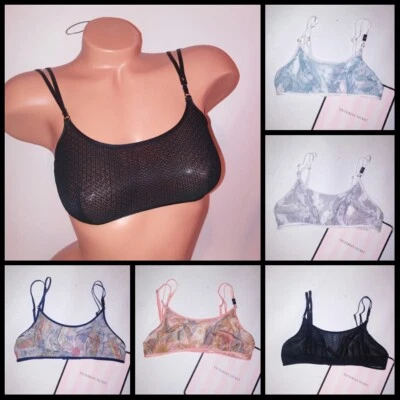 Victoria Secret Bralette Sheer Double Straps Floral Unlined Wire Free - Image 1 of 3