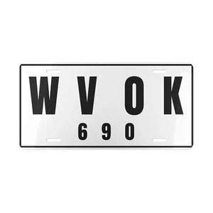 AM Radio Station License Plate Tag "WVOK 690" Vanity Plate - Picture 1 of 5