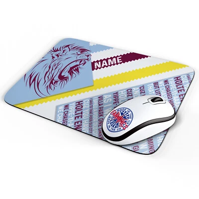 THEFANATICS Personalised Aston Villa Mouse Mat Retro Football Office Work Pad Dad Gift RFS03