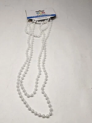 Juego de 2 piezas de collar de cuentas de lujo de fiesta de 32 pulgadas de largo perlas blancas  Foto 1 de 3