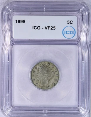 1898 Liberty Nickel 5C ICG VF25 - Image 1 of 4