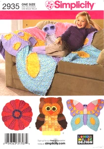 Flower, Owl, Butterfly Rag Quilts, Simplicity Sewing Pattern 2935 Longia Miller - Picture 1 of 2