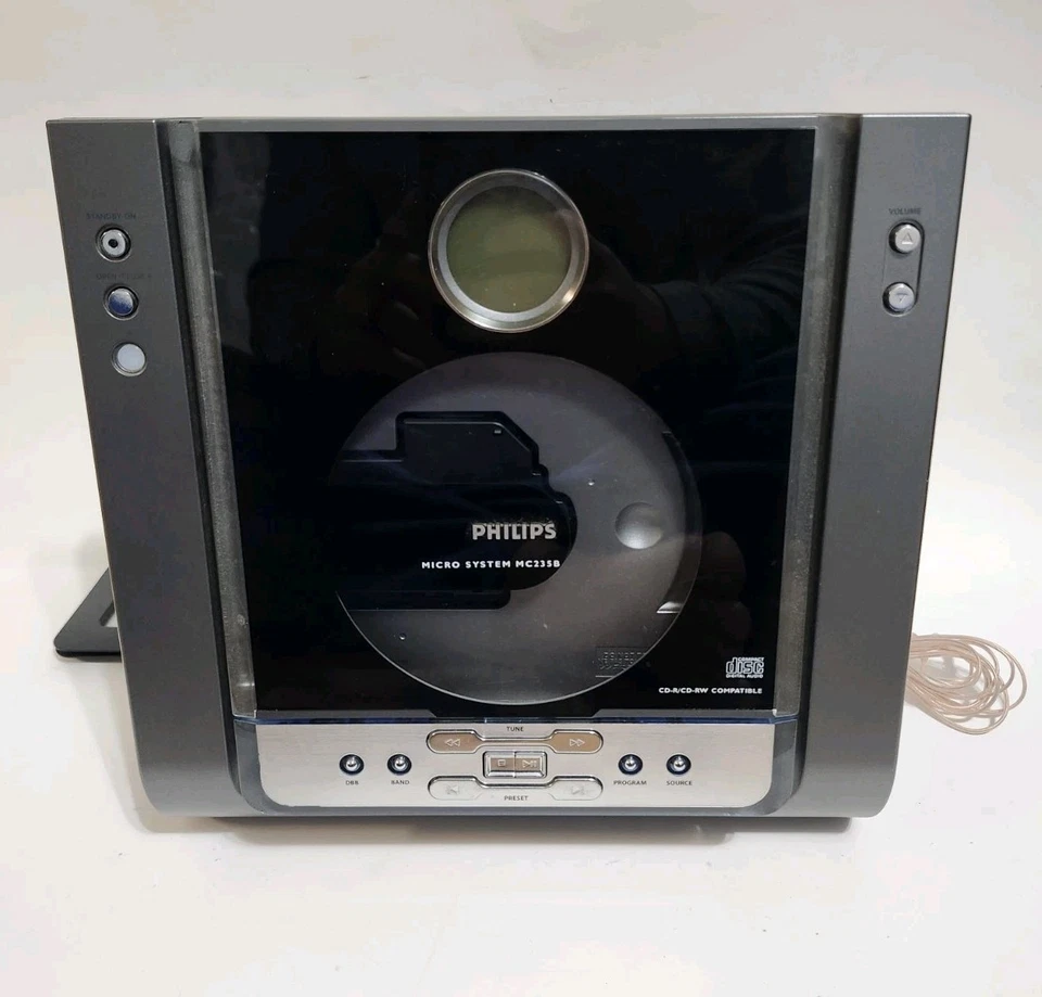 PHILIPS MC235B/37 Micro Home System Shelf Unit Only For Parts Or Repair Power On - Image 1 of 4
