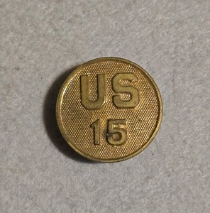 WW1 Type 1 Gilt U.S. 15th Regt. Collar Disk - Picture 1 of 3