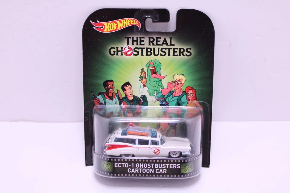 2015 Mattel Hot Wheels HW Retro Culture Real Ghostbuster Ecto-1 Cartoon RR Car - Image 1 of 3