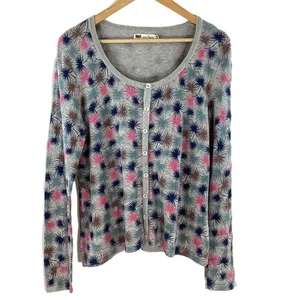 Seasalt Grey Multicoloured Pattern Cotton & Wool Blend Button Up Cardigan UK 14 - Picture 1 of 8