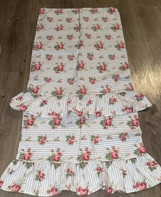 Ralph Lauren Emma Juego de Funda de Almohada Estándar con Volantes 2 Rosa Floral Rayas De Colección Foto 1 de 4