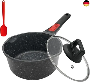 Bobikuke Stielkasserolle 18 cm mit Deckel Kochtopf Antihaft Pfanne, 2L - Bild 1 von 7