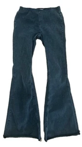 Free People We The Free Flare Low Rise Black Jeans 24 Boho Retro Grunge Denim - Picture 1 of 11