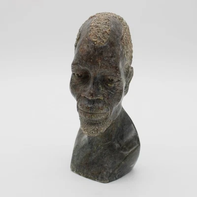 Signed VTG Zimbabwean Shona Art Elder Bust by Masoka Hand Carved Stone Sculpture - Image 1 of 4