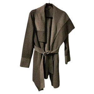 Diane von Furstenberg Women's DVF Asymmetric Wool Jacket Size S Gray Belted Open - Picture 1 of 12