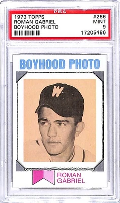 1973 Topps #266 Roman Gabriel Los Angeles Rams Football Card PSA 9 MINT ID:45852 - Image 1 of 2