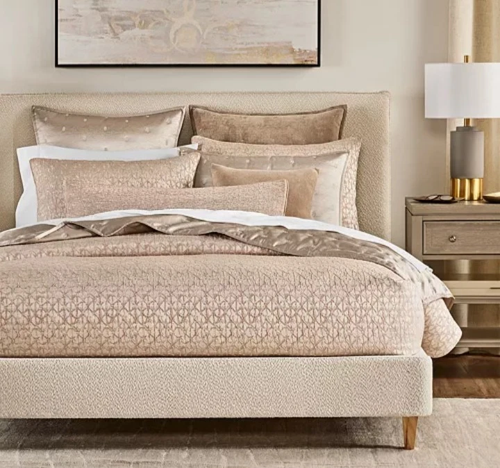 Hudson Park "Diamond Facets" 3 Pc QUEEN Duvet Set With Shams, Copper, NWOT - Image 1 of 4