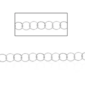 Round Link Sterling Silver Chain, Genuine .925 Silver Extender Chain, 5mm,SS6150 - Picture 1 of 3