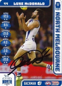 Signed 2018 NORTH MELBOURNE KANGAROOS AFL Card LUKE MCDONALD - Picture 1 of 1