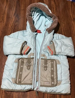 Abrigo acolchado de invierno aceitoso vintage para niñas talla 104/4 años excelente Foto 1 de 4