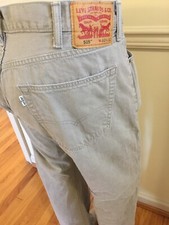 Men Levi 505 jean Pant Regular Red Tab Denim 0718 Tannish tag 40x32 - Meas 39x31