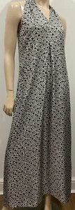 Maxi Vestido JIGSAW Blanco y Carbón 100% Seda Cuello en V Sin Mangas Largo XS - Imagen 1 de 3