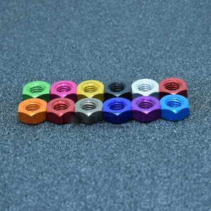 M3 M4 M5 M6 HEX NUTS FULL HEXAGON NUT ALLOY COLOR - ANODISED ALUMINIUM ALUMINUM - Picture 1 of 12