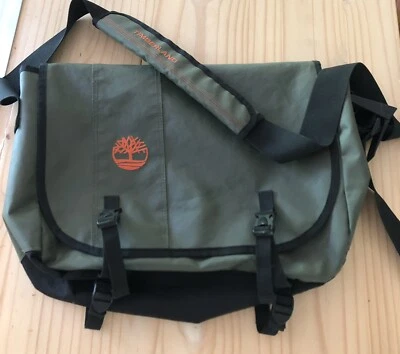 Timberland Mens Messenger Bag Water Resistant Outdoor Green Orange (see pics) - Image 1 of 4