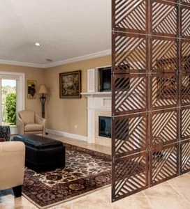 Cross design Room Divider Panel | Modern Hanging Screen wooden partition - Picture 1 of 6