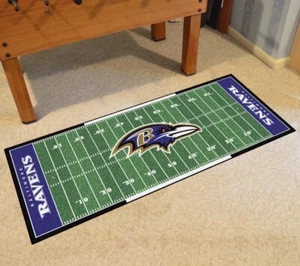 Baltimore Ravens Football Field Runner Mat 72"x30" NFL Licensed Rug Gift Carpet - Picture 1 of 4