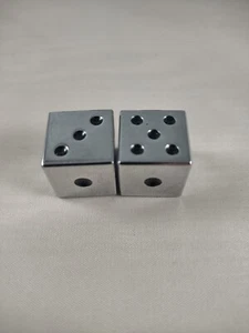 Chunky Jumbo Metallic Rigid Edge Dice Pair - Picture 1 of 7