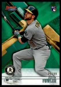 Dustin Fowler 2018 Bowman's Best Green Refractor RC /99 #23 Oakland Athletics - Picture 1 of 2