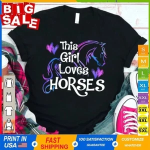 Horse T-Shirt For Women, Teen Girl Horse Shirt, Christmas Gift for Horse Lovers, - Picture 1 of 6