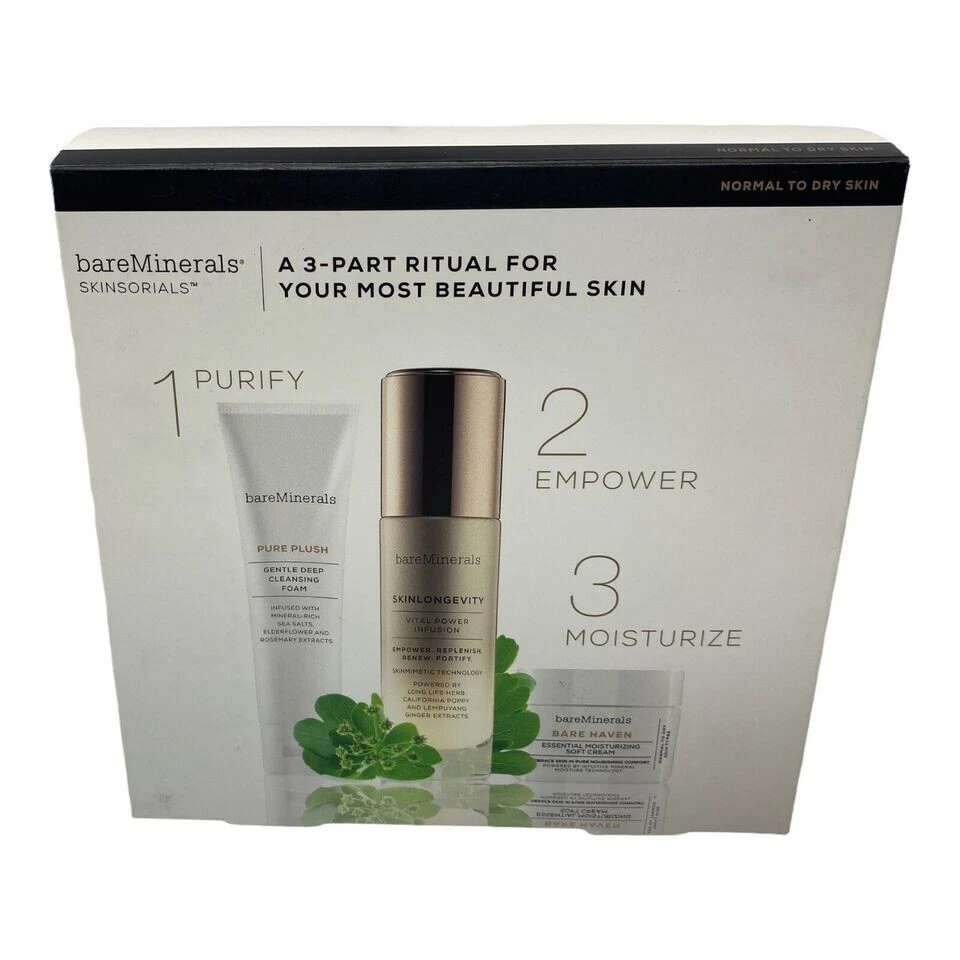 bareMinerals SKINSORIALS ~skincare ~3 Part Ritual ~Normal To Combination Skin  - Image 1 of 1