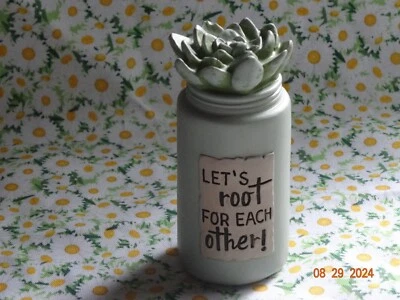 NEW BLOSSOM BUCKET "LET'S ROOT FOR EACH OTHER "  SUCCULANT " #191-1171 - Image 1 of 4