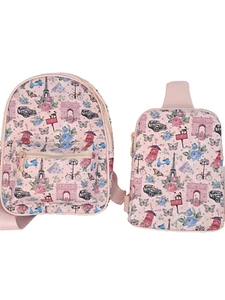 Blush Kiss Mini Backpack and Crossover Bag- Paris - Picture 1 of 4