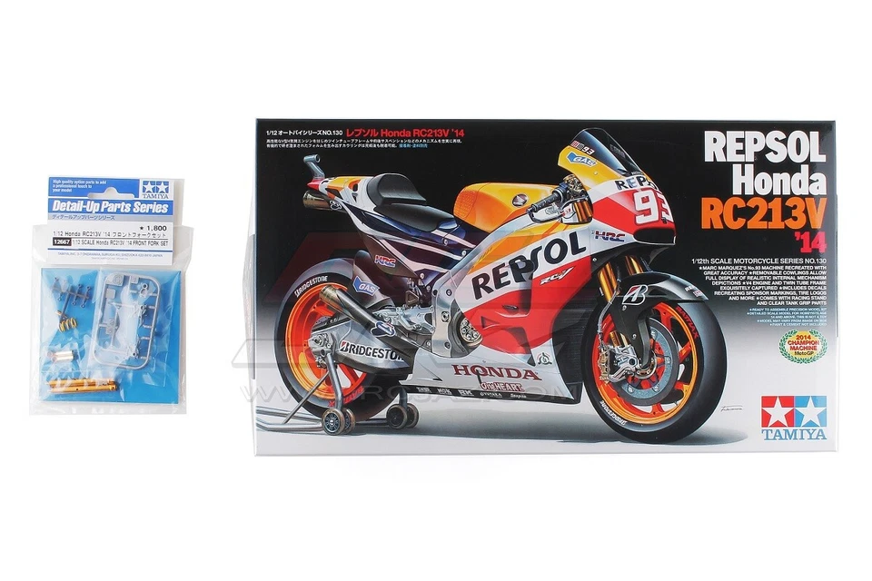 Tamiya 14130 1/12 Model Kit Repsol Honda RC213V 2014 w/12667 Front Fork Set - Image 1 of 1