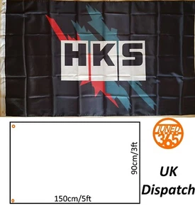 HKS Garage Flagge Banner 3x5 Mankave JDM modifiziert R32 R33 R34 Supra Civic Evo Tune - Bild 1 von 3