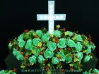 LED Solar Light Cross Double Cemetery Flower Headstone Saddle Only