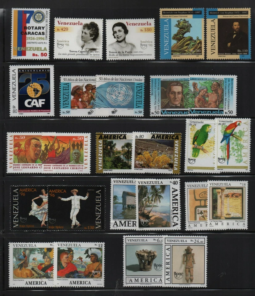 Venezuela: 1988;  to 1997, Lot of 14 sets, mostly UPAEP, MNH. EBV1519 - Image 1 of 1