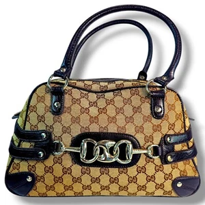 Gucci Monogram Guccissima Wave Handbag Purse, Horse-Bit - 100% Authentic - Picture 1 of 21