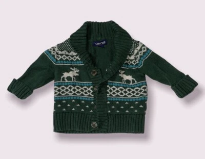 Preowned- Cherokee L/S Knit Button Front Cardigan Boys (Size 12 Months) Foto 1 de 4