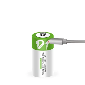 Wiederaufladbare D Batterie Ionen Akku USB Typ C Schnellladekabel 1.5V 12000mWh - Bild 1 von 6