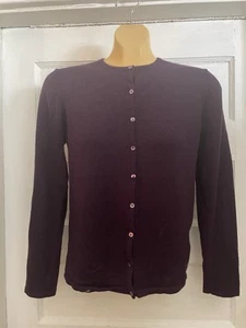 Sutton Studio For Bloomingdale's Women's Merino Wool Plum Color Sweater M EUC - Picture 1 of 5
