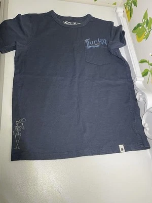 Lucky Brand Boys Kids Graphic Tee Shirt S Short Sleeve Cotton Blend Blue - Image 1 of 3