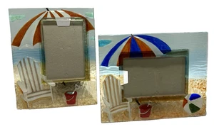 2 Fused Glass Seasons of Cannon Falls Inspiring Traditions Beach Frame 4x6 Photo - Picture 1 of 11