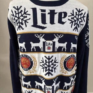 Maglione pullover Miller Lite birra cervo inverno festa brutto maglione taglia large - Foto 1 di 14