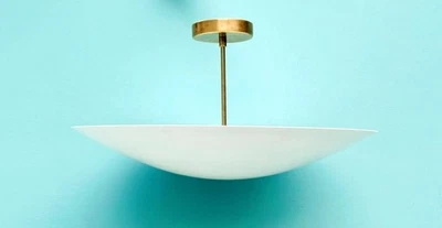 Brass Mid Century Sputnik Chandelier: Elegant Flush Mount Light - Image 1 of 4