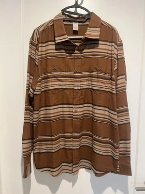 Franela a rayas marrón manga larga Hurley para hombre talla grande Foto 1 de 4