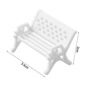 Miniature White Park Benches Set for Craft Projects and Model Displays - Photo 1/40