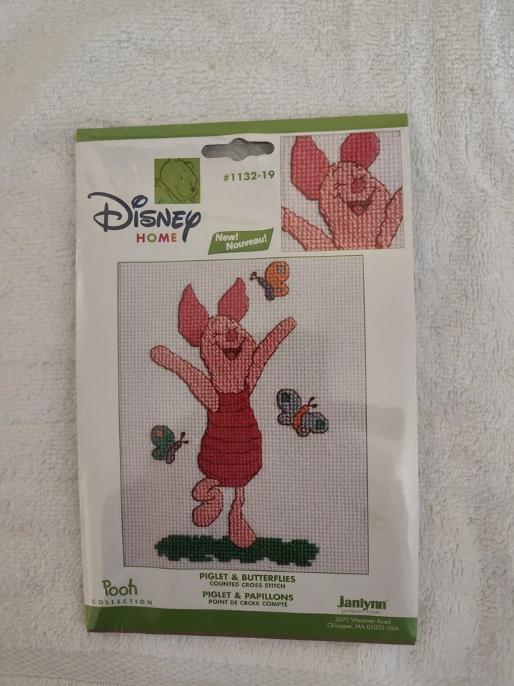 Janlynn Disney Counted Cross Stitch Kit piglet & butterflies 1132-19 - Image 1 of 1