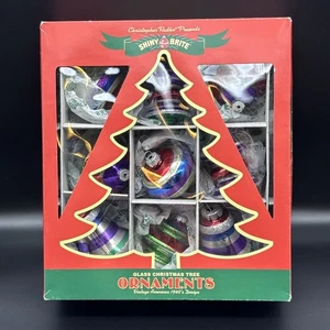 Christopher Radko Shiny Brite Glas Christbaumschmuck 40er Jahre Designs x 9 - Bild 1 von 10
