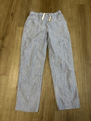 Calça Hanna Andersson listrada azul e branca com cordão tamanho 150 cm EUA 12 - Imagem 1 de 4