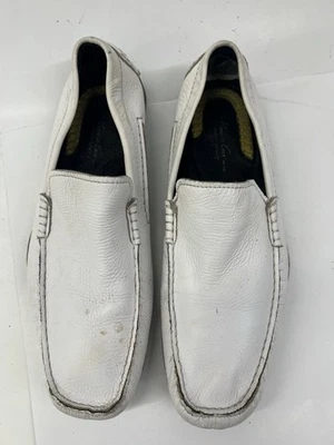 Kenneth Cole NY Drive In Lane Cuero Hombres 9 Zapatos de Conducir con Tecnología Plateada Foto 1 de 4